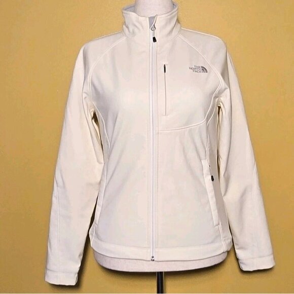 The North Face Women’s Jacket Size M Soft Shell Light Beige Gray Apex Barrier NF - Picture 1 of 12